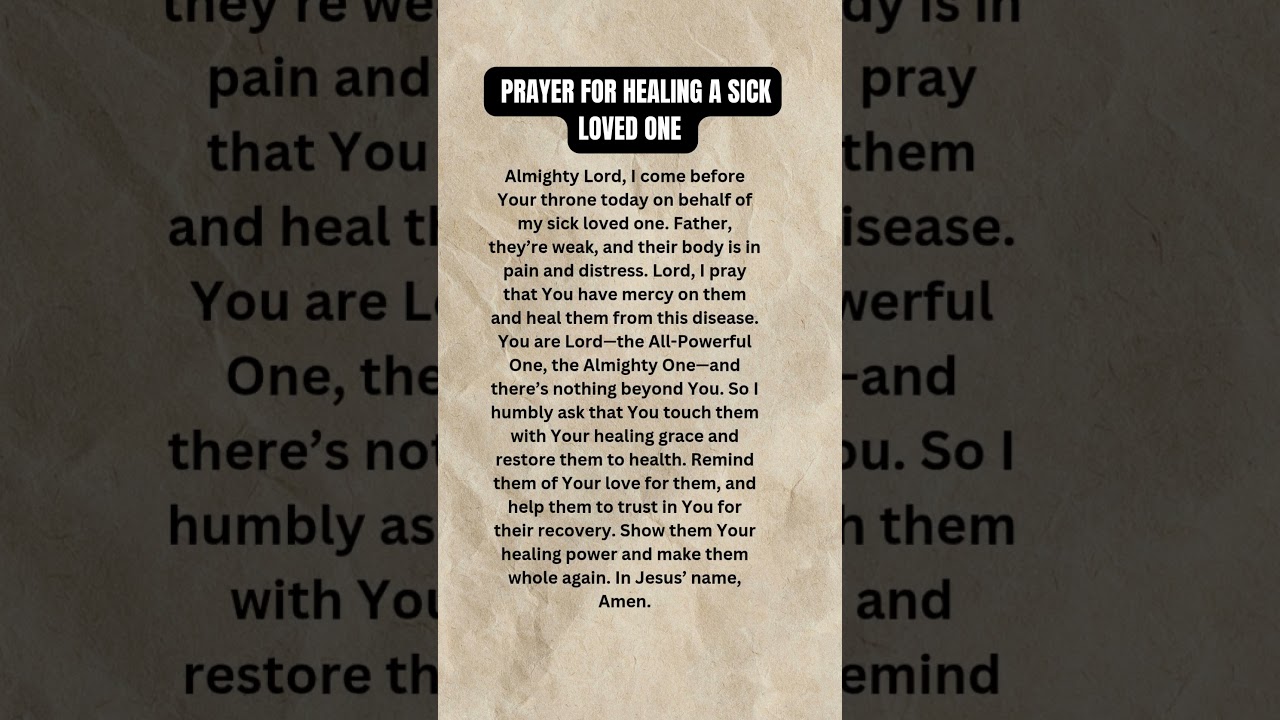 prayer for healing when sick