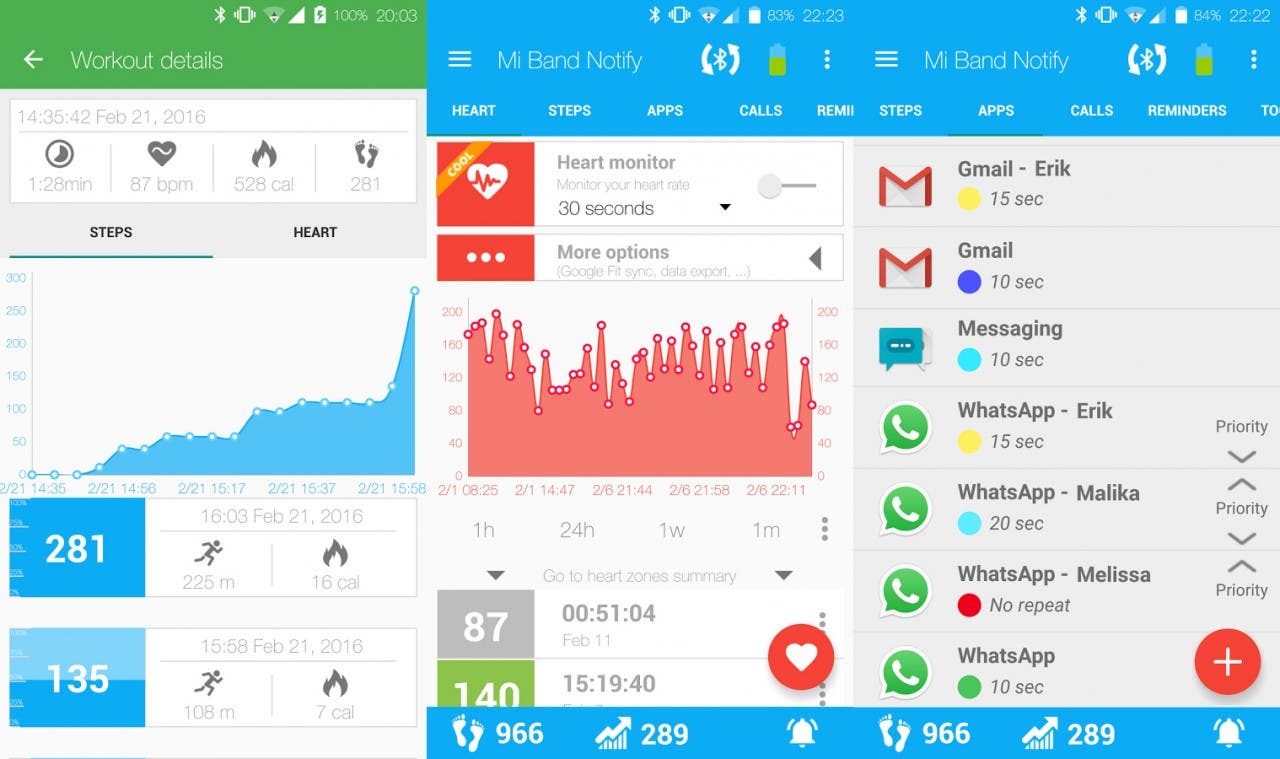 Capture Notify & Fitness pro Mi Band