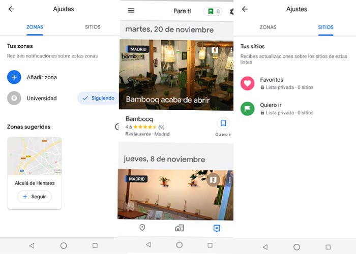 Mapy Google otevírají kartu s přizpůsobenými doporučeními