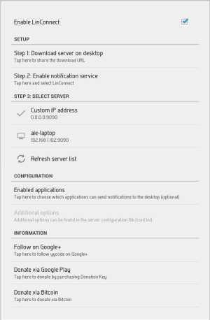 Klient Android LinConnect