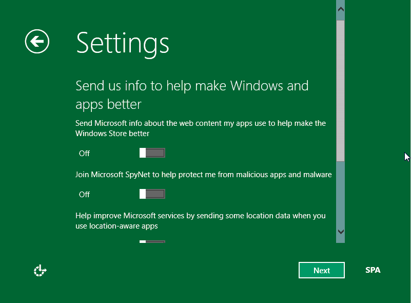Nastavení systému Windows 8