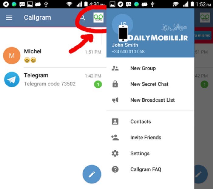 Nejlepší neoficiální klienti pro Telegram pro Android 33 Callgram