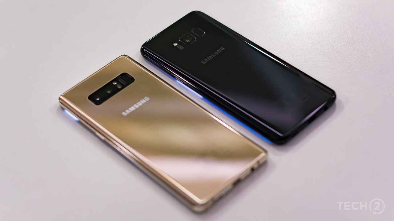 Samsung Galaxy Note 8 s Galaxy S8 +. Obrázek: Tech2 / Rehan Hooda