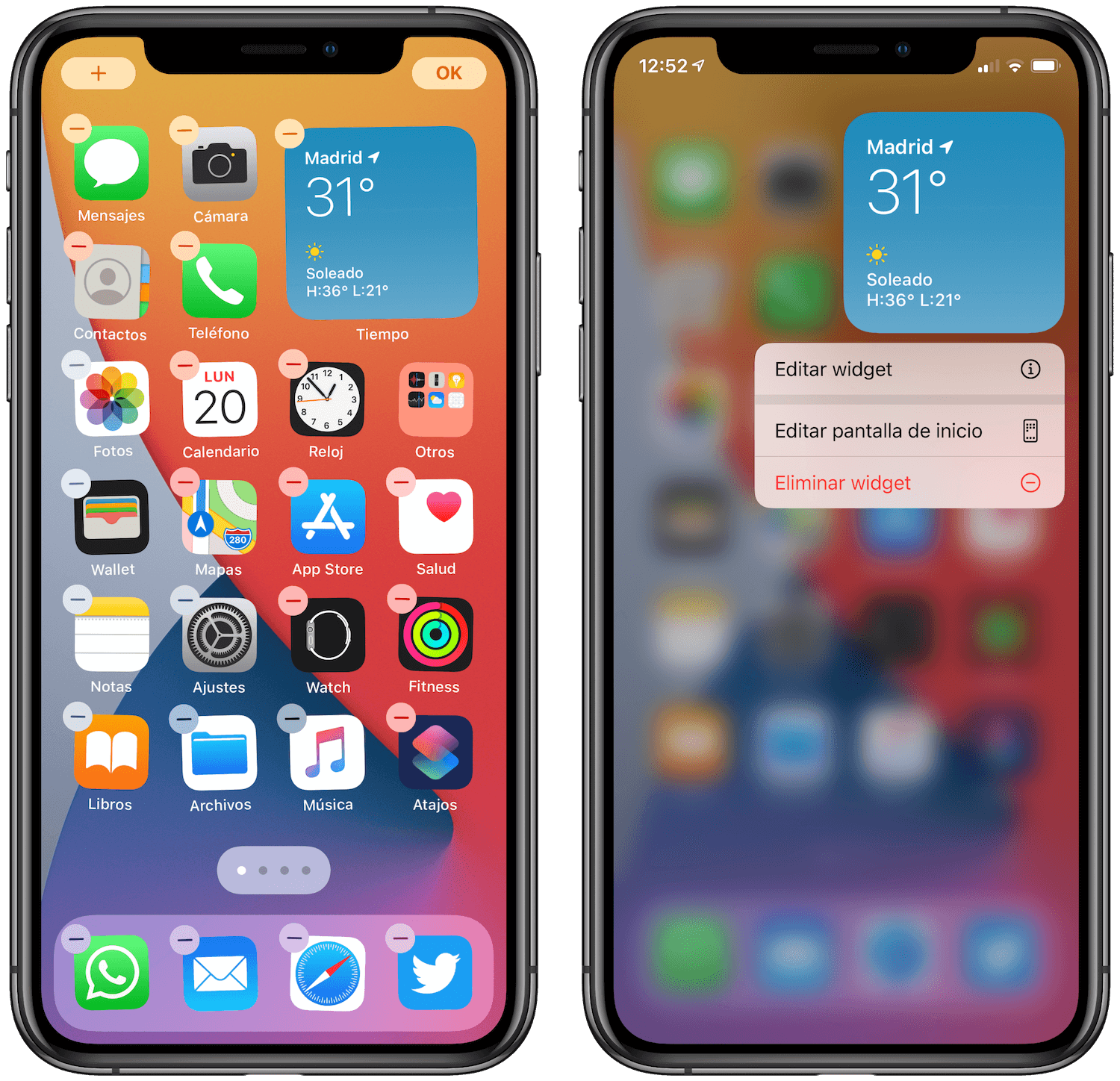 odinstalujte widget ios 14
