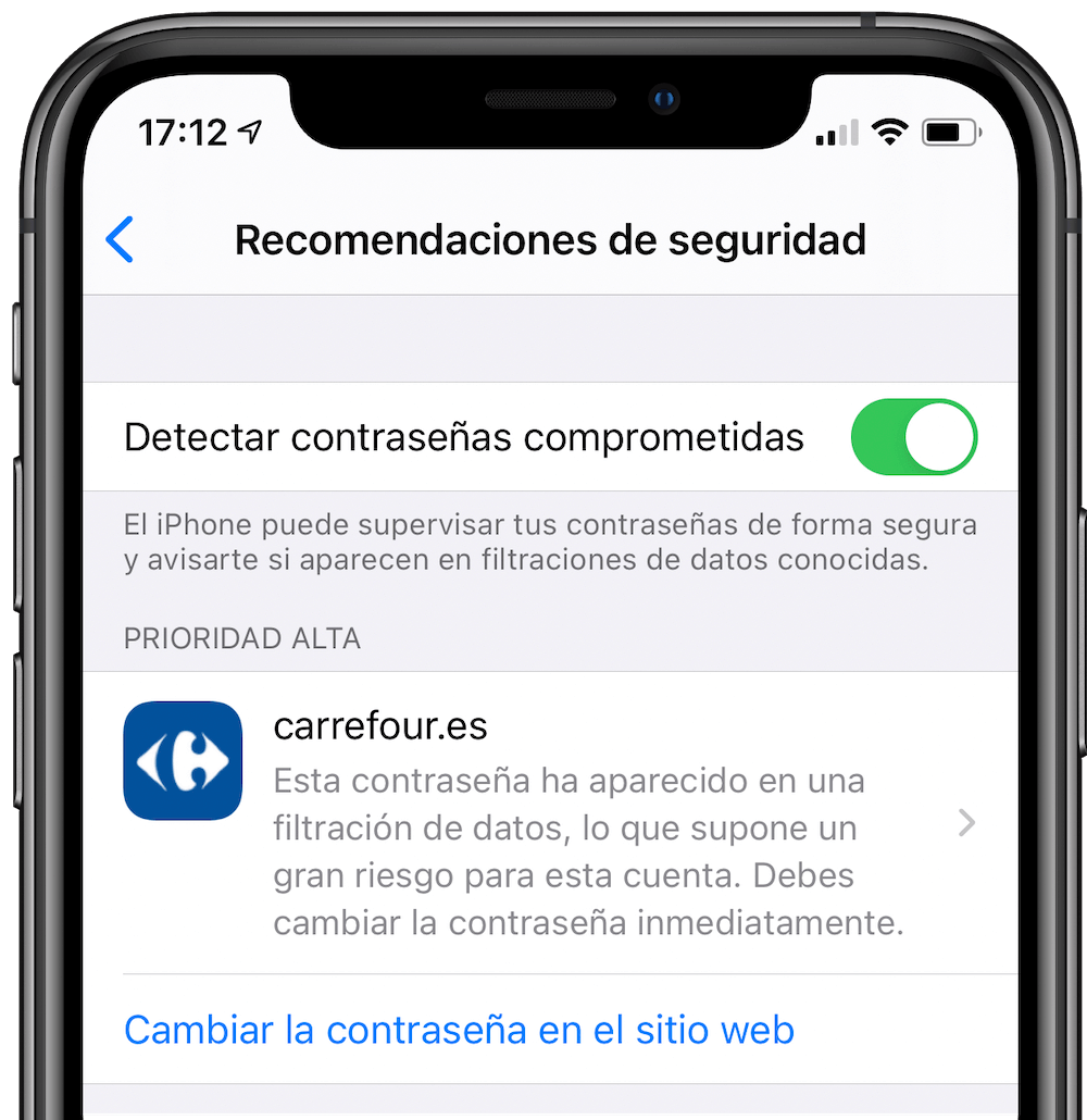 kompromitovaná hesla iOS 14