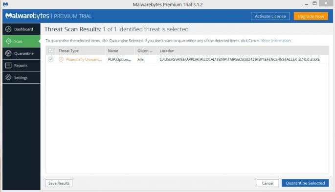 Odeberte spyware