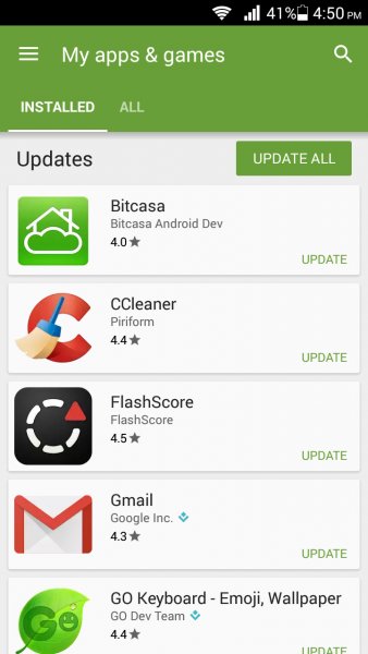 Aktualizujte aplikace pro Android