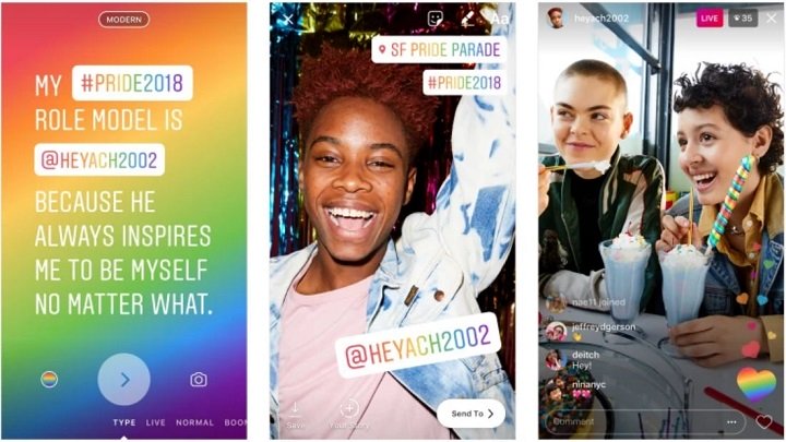 Instagram Stories přidává pozadí, duhové tóny a nálepky pro Pride 2018 5 Vizuální - Instagram Stories přidává pozadí, nálepky a samolepky duhového tónu pro Pride 2018