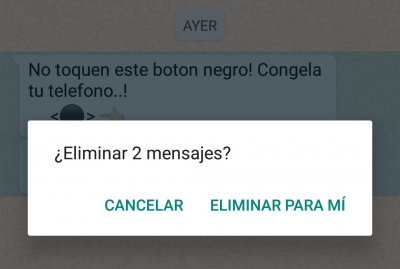 Černé tlačítko zamrzající váš telefon, virový řetězec, který koluje na WhatsApp 7 Obrázek - Černé tlačítko zamrzající váš telefon, virový řetězec cirkulující na WhatsApp