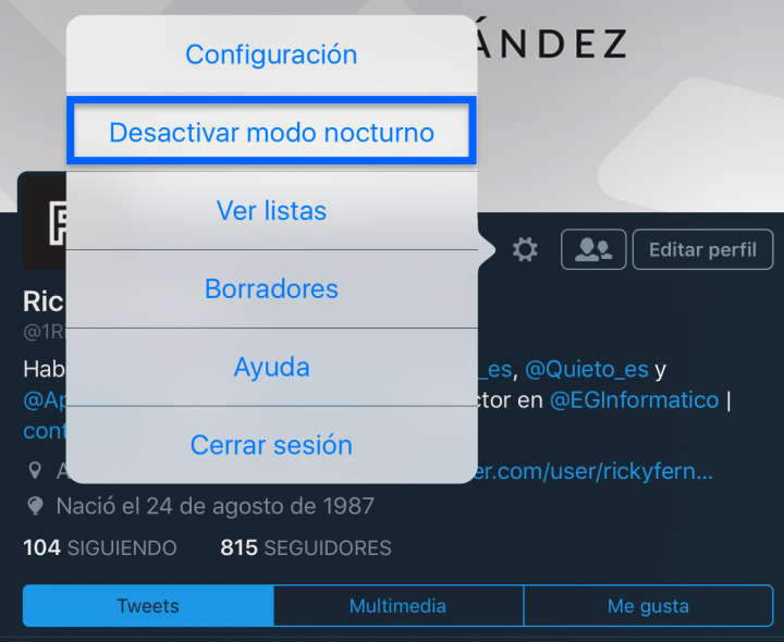Twitter spouští noční režim v aplikaci pro iPhone 6 Obrázek - Twitter spouští noční režim v aplikaci pro iPhone
