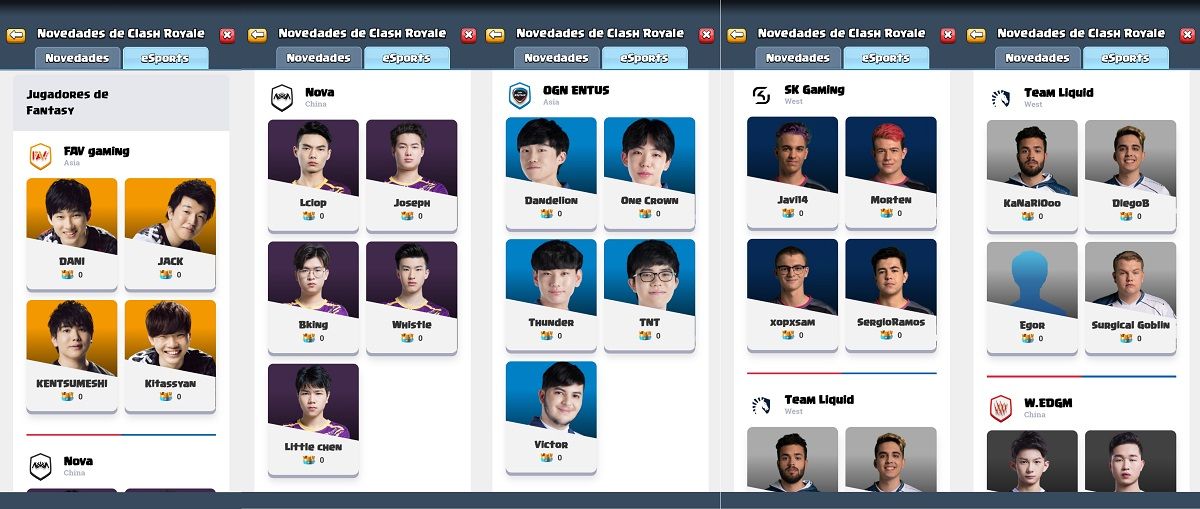 Týmy Clash Royale Fantasy Royale