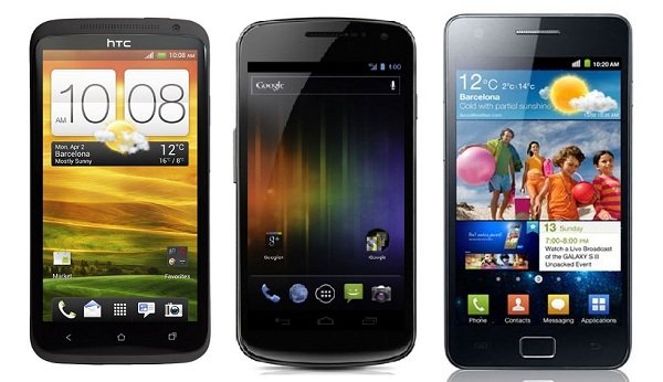 HTC One X, Samsung Galaxy S2 a Samsung Galaxy Nexus