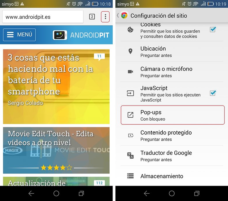 blokovat vyskakovací Chrome pro Android