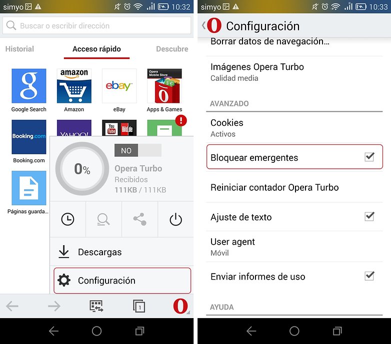 vyskočí operní blok android