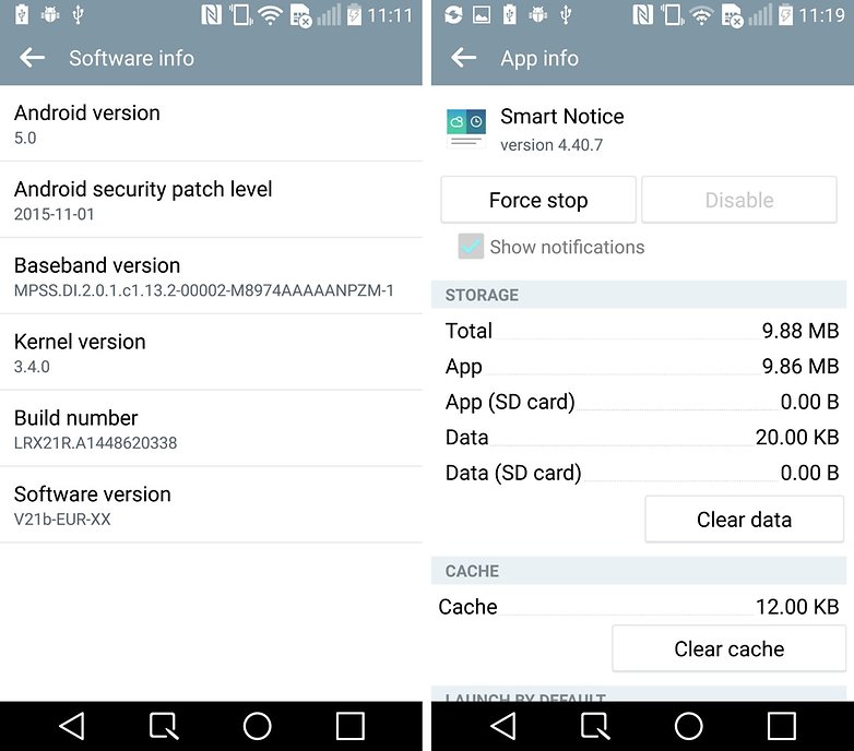 lg g3 inteligentní oznámení verze pro Android