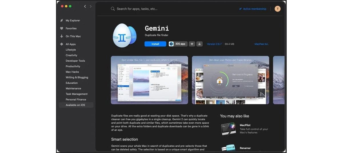 Setapp aplikace pro iOS