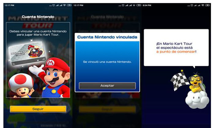 Registrace Mario Kart Tour