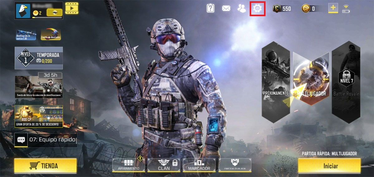 Stáhněte si mobilní grafiku Call of Duty Krok 1