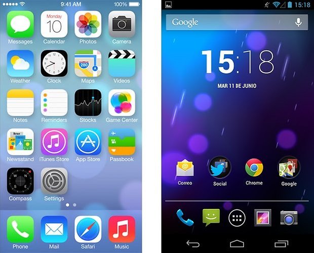 ios android domovská obrazovka