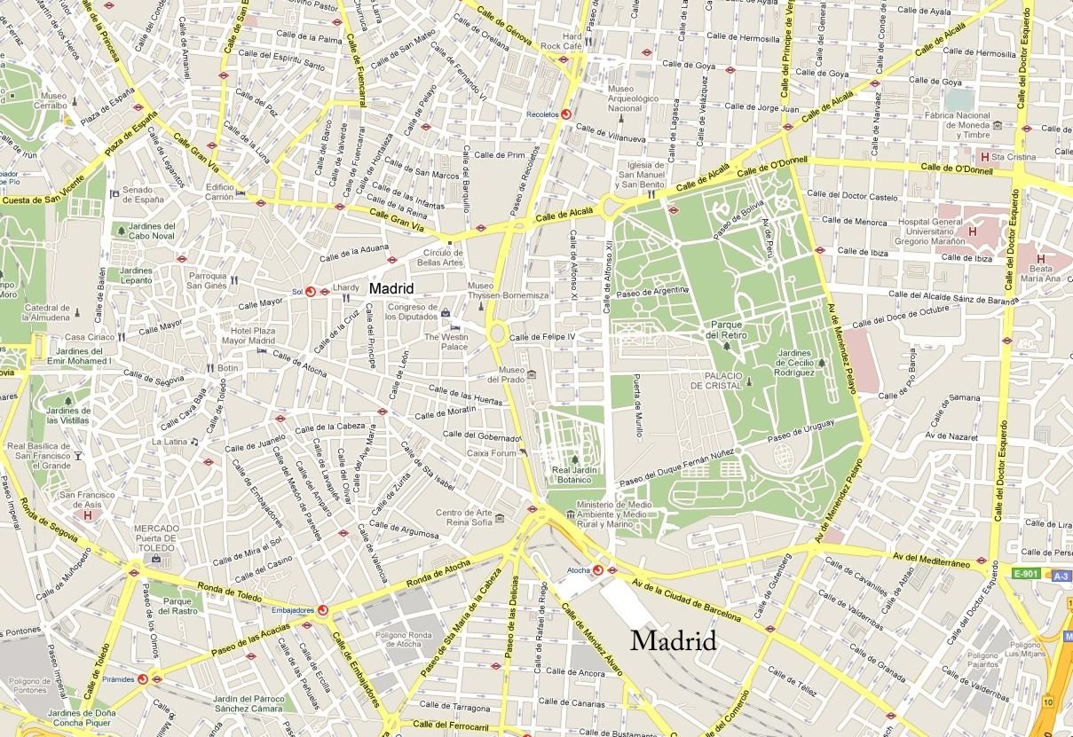 Mapa ulic Madridu