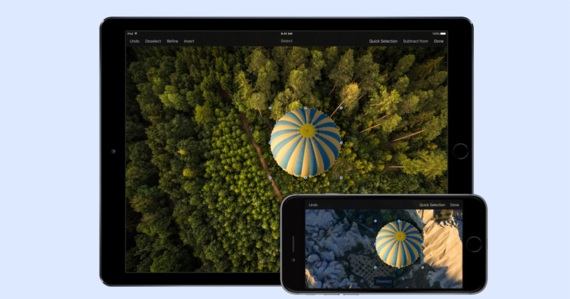 Pixelmator pro iOS obsahuje funkci magnetického výběru