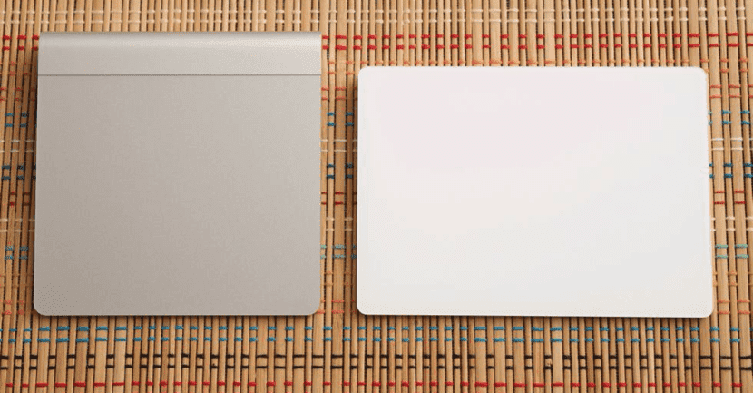 Magic Trackpad (vlevo) atd. Magic Trackpad 2 (vpravo).