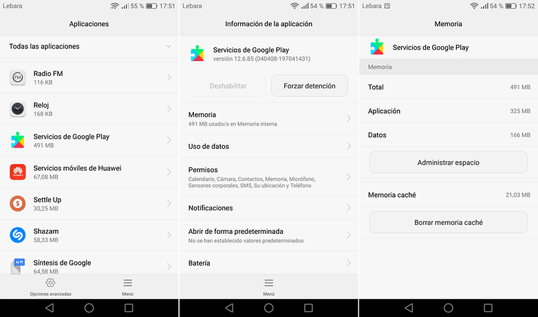 vymazat služby mezipaměti google play androidPIT