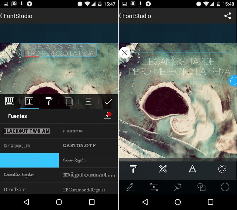 Textová fotka aplikací AndroidPIT 02