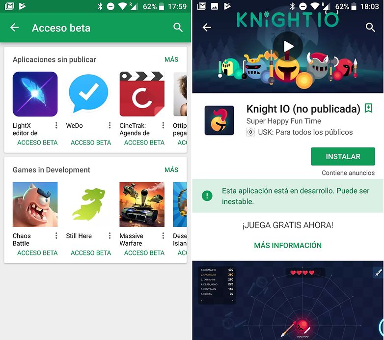 Obchod Android Play PIT beta