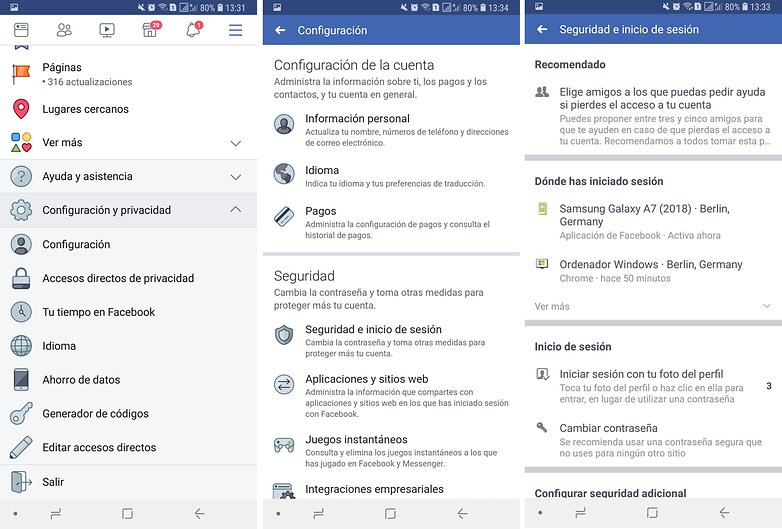 ukončit facebook messenger španělsky