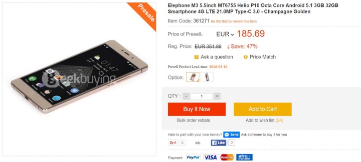 Obrázek - Kde koupit Elephone M3