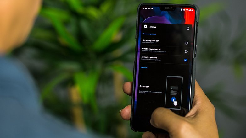 Navigace pomocí gest AndroidPIT oneplus 6