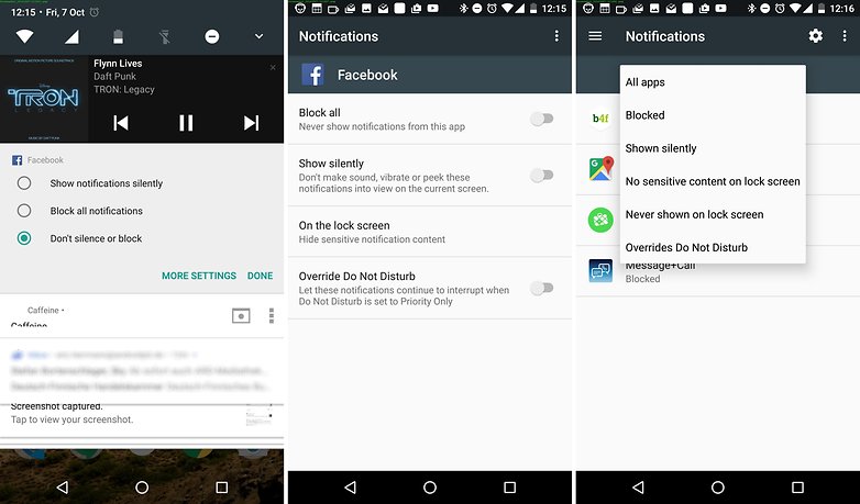 nastavení oznámení pro Android nugát