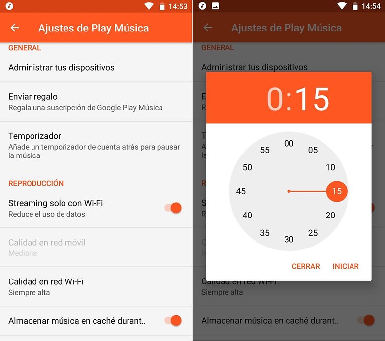 AndroidPIT Časovač přehrávání hudby Google