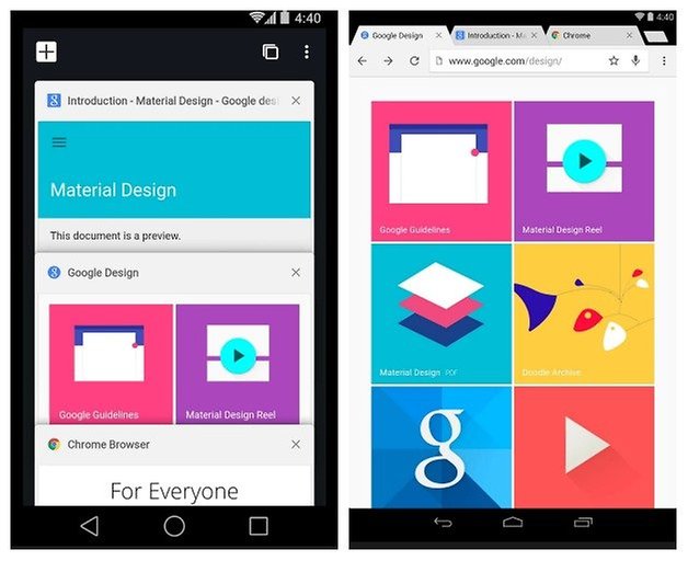 Materiálový design AndroidPIT Chrome