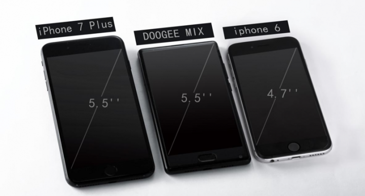 Obrázek - Doogee Mix, bezrámový smartphone, jako je menší Xiaomi Mi Mix
