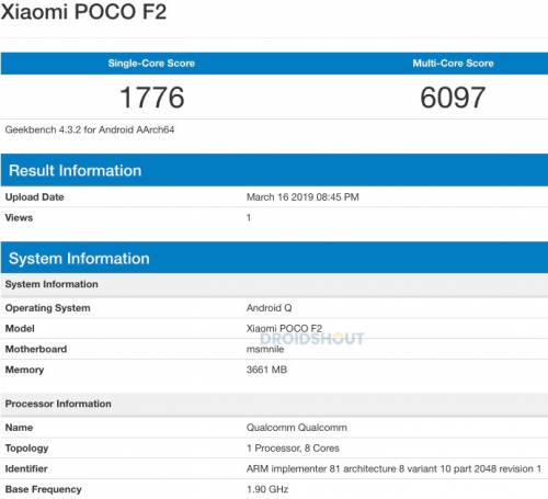 Pocophone F2 bude dodáván se Snapdragon 855 a Android Q 6 Obrázek - Pocophone F2 bude dodáván se Snapdragon 855 a Android Q