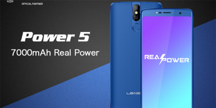 Chytrý telefon Leagoo Power 5 se 7 000 mAh baterií