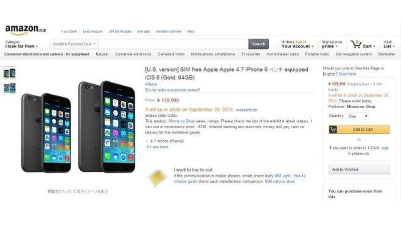 IPhone 6 se začne prodávat na Amazonu