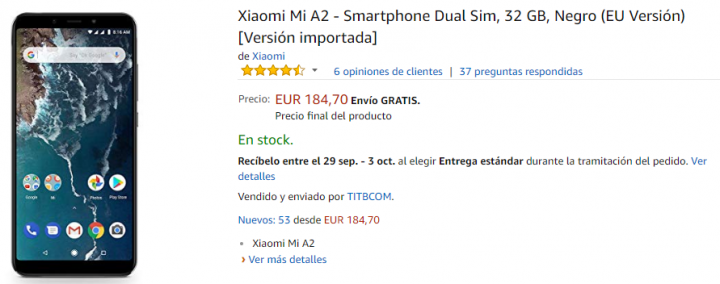 Nabídka: Xiaomi Mi A2 pouze 184 eur na Amazonu 5 Obrázek - Nabídka: Xiaomi Mi A2 pouze 184 eur na Amazonu