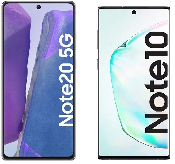 Vizuální - Srovnání: Samsung Galaxy Note 20 vs Galaxy Note 10