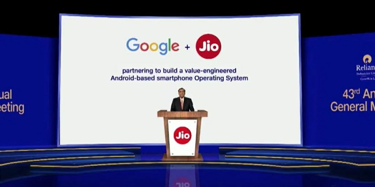 Obchodní dohoda mezi společnostmi google a jio o vývoji základního smartphonu