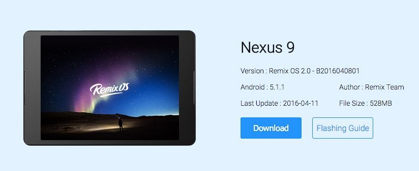 remix os nexus 9