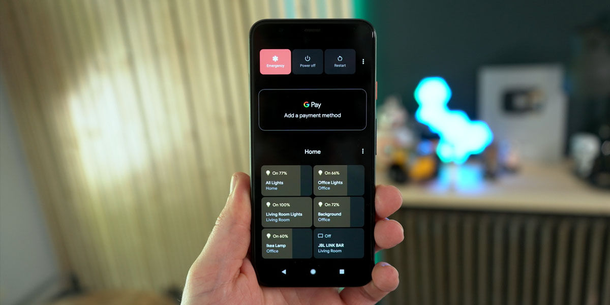 ovládání domácí automatizace android 11