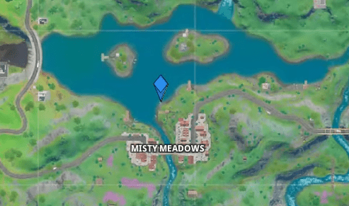 Časová zkouška motorového člunu Fortnite Umístění severně od Misty Meadows