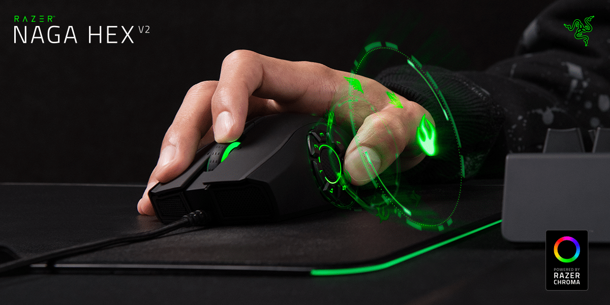 Razer Naga Hex V2, nejlepší myš pro hry MOBA