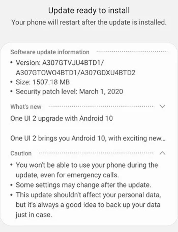 Android 10 pro Samsung Galaxy A30s je již skutečný Android 10 pro Samsung Galaxy A30s je jiz skutecny