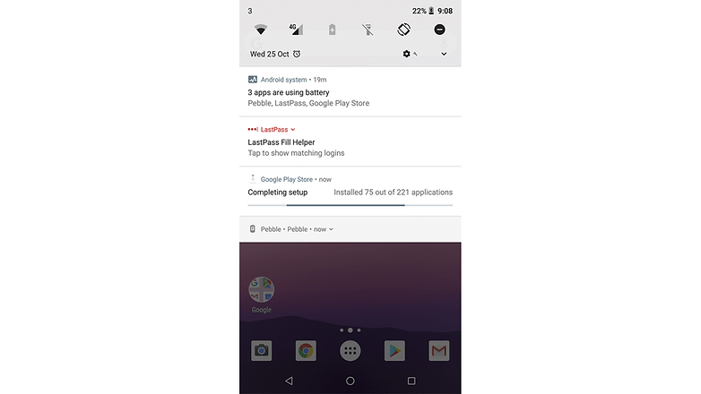 baterie android 8 1 beta náhled