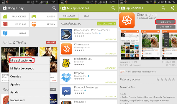 Co když nemohu aktualizovat aplikace na Androidu?