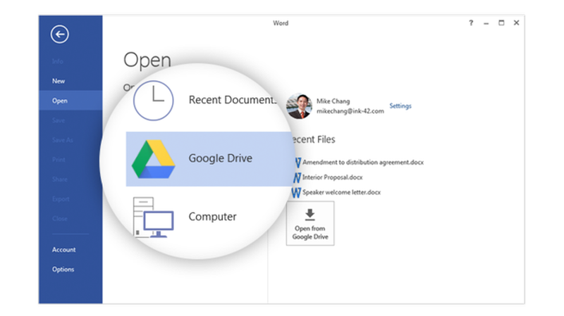 Disk Google a Office již interagují